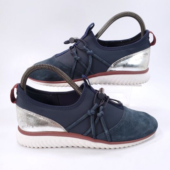 Cole Haan StudioGrand Drawstring Athletic Shoe Womens Size 7 Blue White - Picture 6 of 9